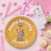 Funny weasel waving cartoon illustratie papieren bordje (Feest)