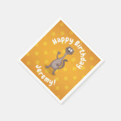 Funny weasel waving cartoon illustratie servet (Hoek)