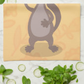 Funny weasel waving cartoon illustratie theedoek (Gevouwen)