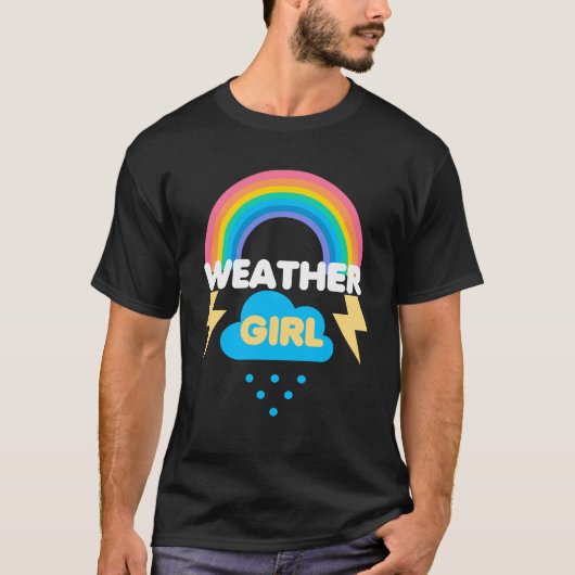 Funny Weather Girl Meteoroloog Cloud T-shirt (Voorkant)