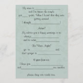 Funny Wedding Advice, commentaar Advieskaart (Achterkant)