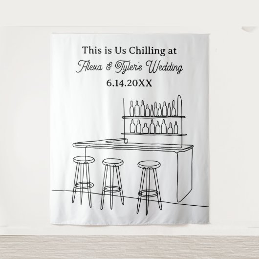 Funny Wedding Backdrop Photo Prop Wandkleed (Voorkant)