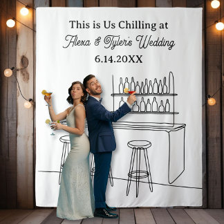 Funny Wedding Backdrop Photo Prop Wandkleed