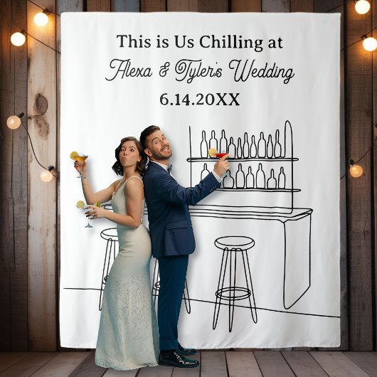 Funny Wedding Backdrop Photo Prop Wandkleed