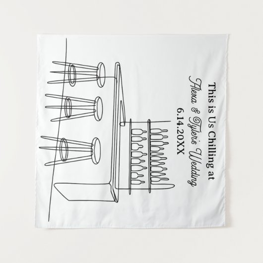 Funny Wedding Backdrop Photo Prop Wandkleed (Voorkant (horizontaal))