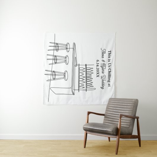 Funny Wedding Backdrop Photo Prop Wandkleed (In Situ (horizontaal))