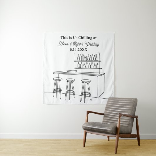 Funny Wedding Backdrop Photo Prop Wandkleed (In situ)