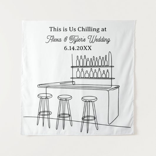 Funny Wedding Backdrop Photo Prop Wandkleed (Voorkant)