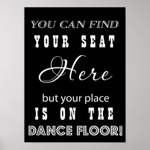 Funny Wedding-bord receptiedans en -stoel Poster