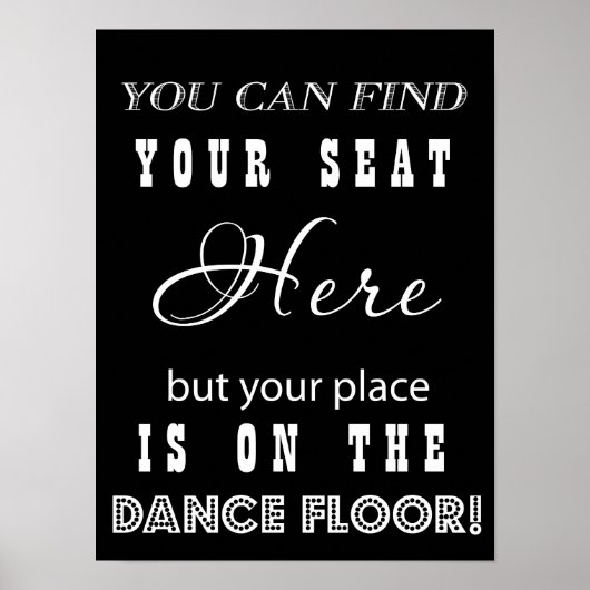 Funny Wedding-bord receptiedans en -stoel Poster (Voorkant)