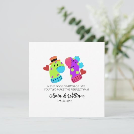 Funny Wedding Card, parketkaart, grappig Verloving Aankondiging (Staand voorkant)
