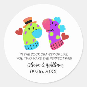 Funny Wedding Card, parketkaart, grappig Verloving Ronde Sticker