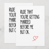 Funny Wedding Card/Verloving Card voor beste vrien Feestdagenkaart (Voorkant / Achterkant)