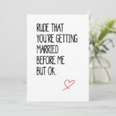 Funny Wedding Card/Verloving Card voor beste vrien Feestdagenkaart (Staand voorkant)
