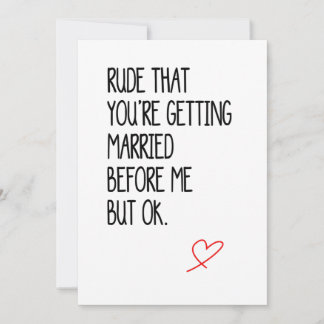 Funny Wedding Card/Verloving Card voor beste vrien Feestdagenkaart