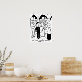 Funny Wedding Cartoon - Bruidegom Praktische grap Poster (Keuken)