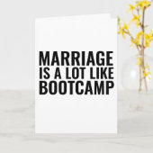 FUNNY WEDDING CONGRATULALATION KAART, BOOTCAMP KAART (Gele Bloem)