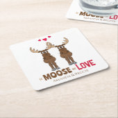 Funny Wedding Cute Humor Whimsical Moose Fun Kartonnen Onderzetters (Schuin)