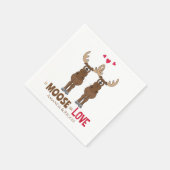 Funny Wedding Cute Humor Whimsical Moose Party Servet (Hoek)