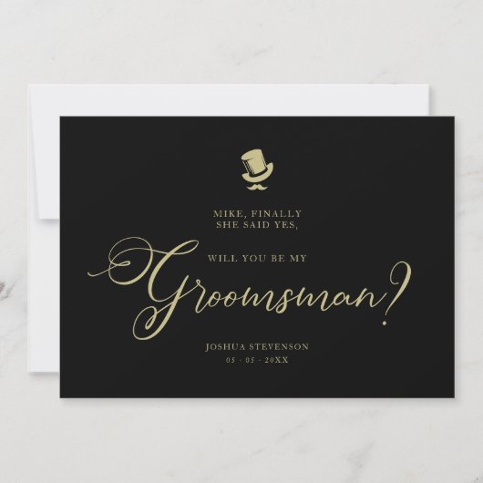 Funny Wedding Groomsman-minimalistische Kaart (Voorkant)