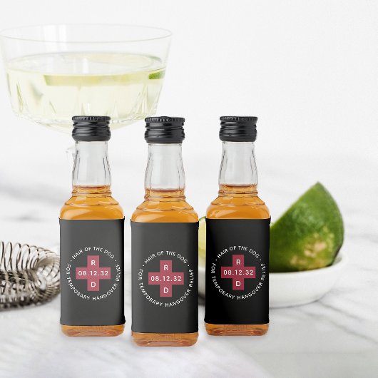 Funny Wedding Hangover Relief "Hair of the Dog" Likeurfles Etiket