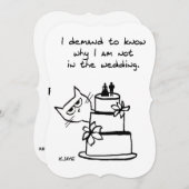 Funny Wedding Invitation for Cat Lovers Kaart (Voorkant / Achterkant)
