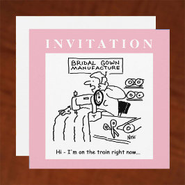 Funny Wedding Invitation met Dressmaker Kaart
