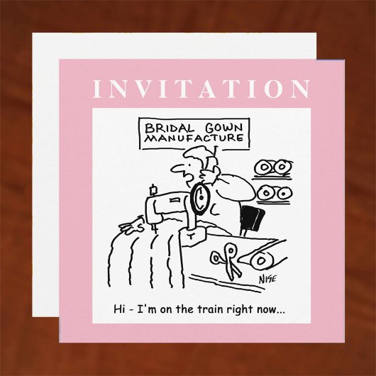 Funny Wedding Invitation met Dressmaker Kaart