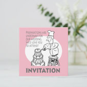 Funny Wedding Invitation met Giant Wedding Cake Kaart (Staand voorkant)