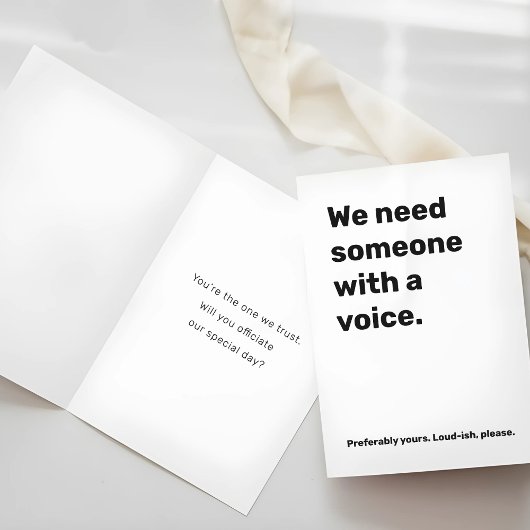 Funny Wedding Officiant Proposal Kaart - Luide Voi