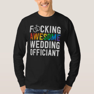 Funny Wedding Officier Gift Geweldige LGBT Gay Wed T-shirt