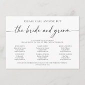 Funny Wedding Phone Numbers Contacten Kaart (Voorkant)