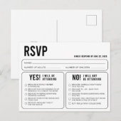 Funny Wedding Response RSVP Briefkaart (Voorkant / Achterkant)