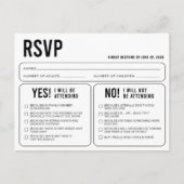 Funny Wedding Response RSVP Briefkaart (Voorkant)