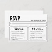 Funny Wedding Response RSVP Enclosure Card Informatiekaartje (Voorkant / Achterkant)