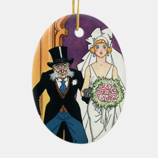  Funny Wedding, Romance van mei december Keramisch Ornament (Achterkant)