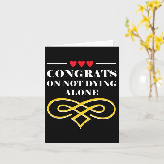 Funny Wedding Sarcastic Marriage Bride and Groom Kaart (Gele Bloem)