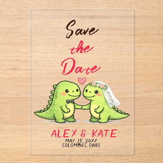 Funny Wedding Save the Date  Acryl Uitnodigingen (Voorkant)