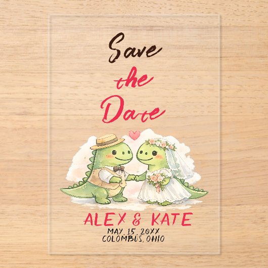 Funny Wedding Save the Date  Acryl Uitnodigingen (Voorkant)