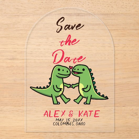 Funny Wedding Save the Date  Acryl Uitnodigingen (Voorkant)
