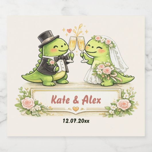 Funny Wedding Sparkling Wijnetiket (Enkel label)