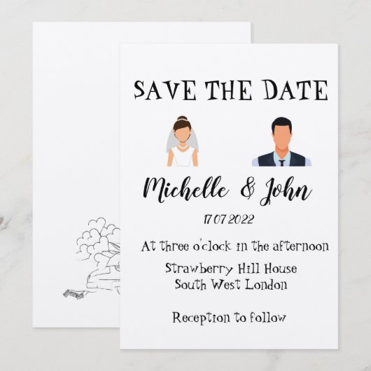 Funny Wedding Uitnodiging (Voorkant / Achterkant)