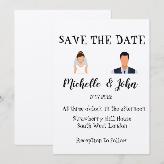 Funny Wedding Uitnodiging (Voorkant / Achterkant)