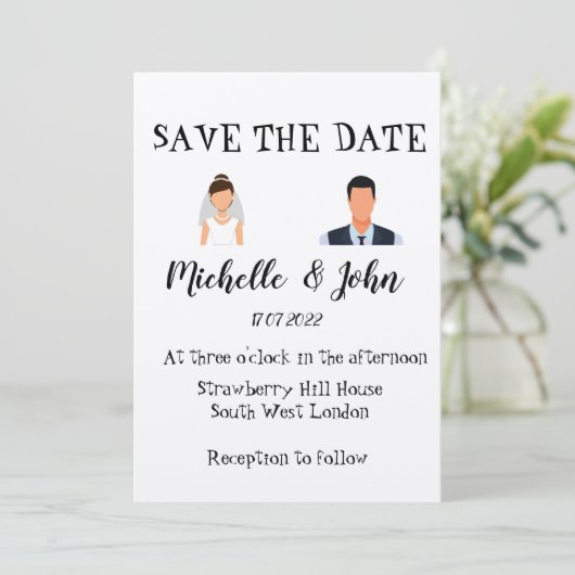 Funny Wedding Uitnodiging (Staand voorkant)