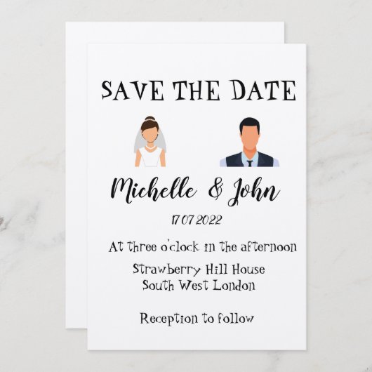 Funny Wedding Uitnodiging (Voorkant / Achterkant)