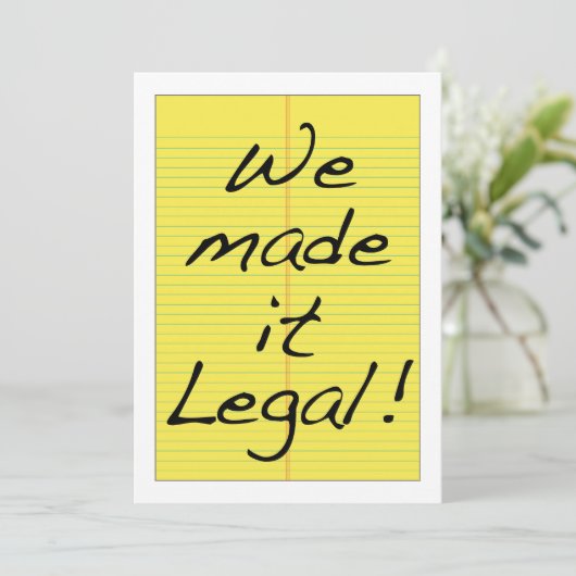 Funny Wedding We hebben het wettelijk uitgenodigd Kaart (Staand voorkant)