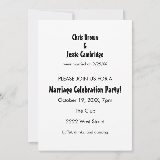 Funny Wedding We hebben het wettelijk uitgenodigd Kaart (Achterkant)