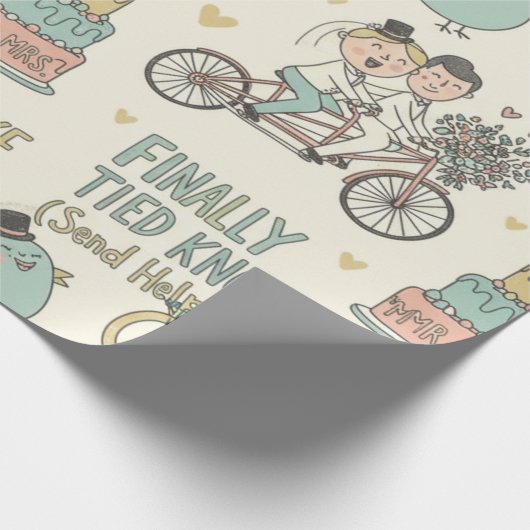 Funny wedding wrapping paper  cadeaupapier (Hoek)