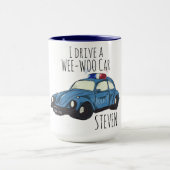 Funny Wee-Woo Car Cartoon Mug Mok (Midden)