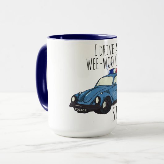 Funny Wee-Woo Car Cartoon Mug Mok (Voorkant links)